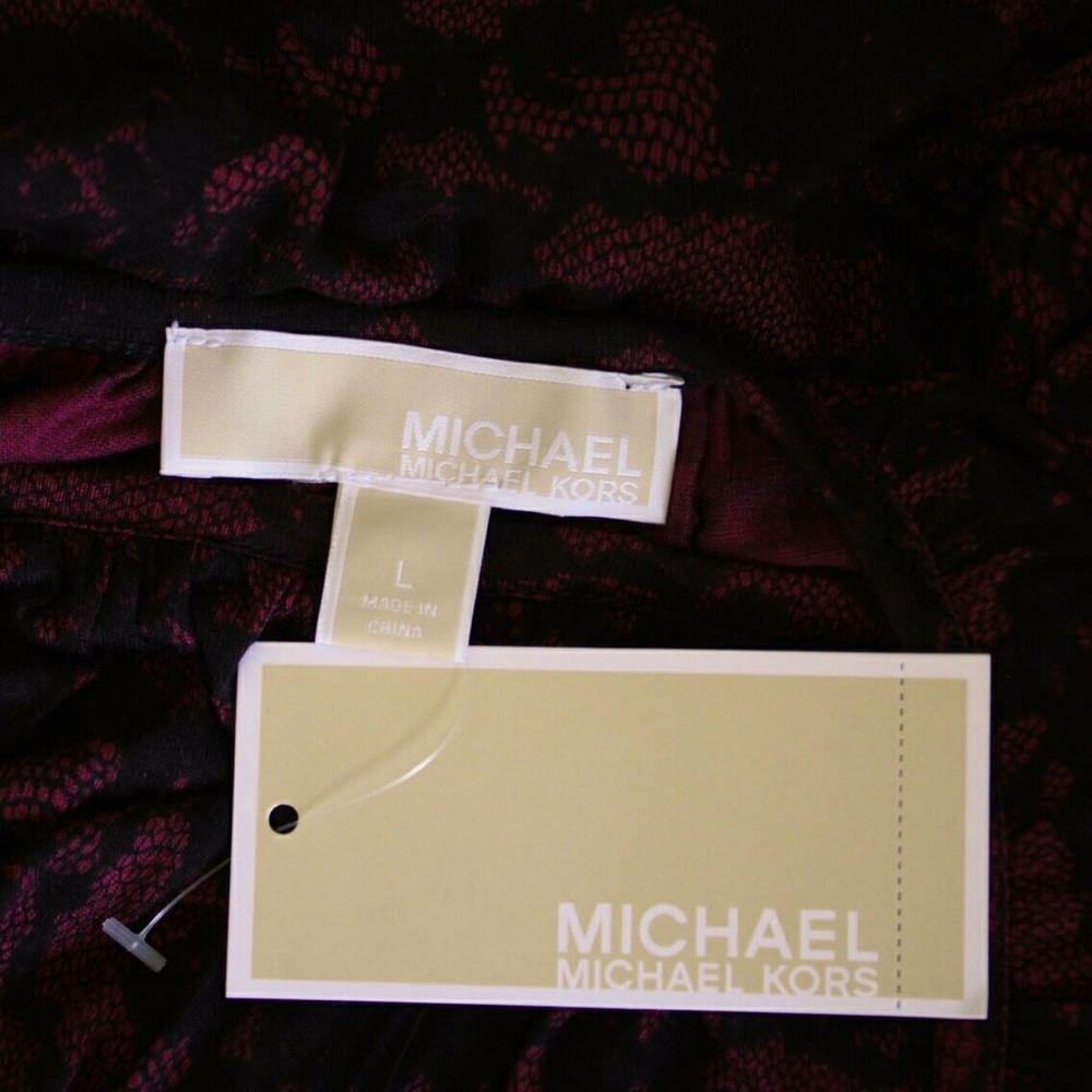 {Michael Kors} Merlot and Black Top - Picture 3 of 4